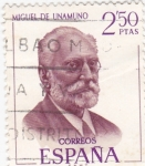 Stamps Spain -  MIGUEL DE UNAMUNO - Literatos Españoles (T)