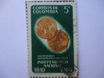 Sellos de America - Colombia -  Las Primeras Monedas de la República  - Independencia Nacional 1810-1960