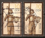 Stamps Germany -  Las estatuas de Roland (Stendal,1525) DDR.