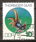 Stamps Germany -  Vidrio de Turingia.Gallo joven -DDR.