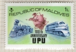 Stamps Maldives -  18 Aniversario ferrocarriles