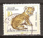 Stamps Germany -  Centenario del Zoo de Leipzig-DDR.