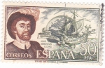 Sellos de Europa - Espa�a -  JUAN SEBASTIAN ELCANO- Personajes españoles  (U)