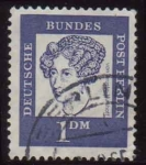 Sellos de Europa - Alemania -  1961-64 Alemanes Célebres. Annette von Droste-Hulshoff - Ybert:233