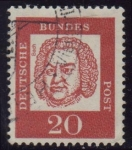 Stamps Germany -  1961-64 Alemanes Célebres. Johann Sebastian Bach - Ybert:225