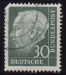 Sellos del Mundo : Europa : Alemania : 1957 Presidente Theodor Heuss - Ybert:125A