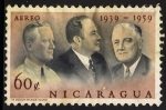 Sellos de America - Nicaragua -  Charles L. Mullins, Anastasio Somoza y Franklin D. Roosevelt