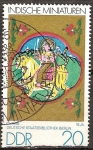 Stamps Germany -  Miniaturas indias.Durga (siglo 18),Biblioteca del Estado de Berlín-DDR