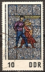 Stamps : Europe : Germany :  Vidrieras,memorial Sachsenhausen:Batalla ilegal-DDR.