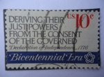 Stamps United States -  Bicentennial Era- Declaration of Independence 1776