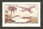 Stamps Chile -  375 - Vuelo regular Santiago-Isla de Pascua-Tahití