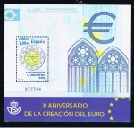 Sellos de Europa - Espa�a -  Edifil  4496 SH  X aniv. de la creación del €uro. 