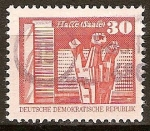 Stamps Germany -  Monumento en conmemoración de los Trabajadores en Halle-Saale,Berlín.DDR 