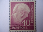 Stamps Germany -  THEODOR HEUSS -1884-1963-1º presidente de la R.F.A