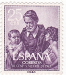 Stamps Spain -  III Centenario de la muerte de San Vicente de Paul  (W)