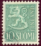 Sellos del Mundo : Europa : Finlandia : 1954-58 Escudo Nacional - Ybert:412