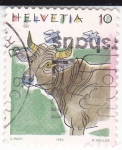 Stamps Switzerland -  Ilustraciones- Vaca