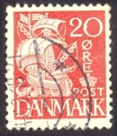 Stamps : Europe : Denmark :  1938-43 Carabela - Ybert:261