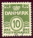 Stamps Denmark -  1950-52 Cifras - Ybert:336A