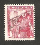 Stamps Spain -  1032 - General Franco y Castillo de la Mota