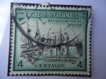 Stamps Colombia -  Departamento de Bolívar-Puerto de Cartagena-Industria de Pesca.