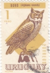 Stamps Uruguay -  Buho (virginianus nacurutu)