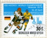 Sellos de Asia - Mongolia -  50  Mundial hockey hielo-1979 