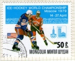 Sellos de Asia - Mongolia -  51  Mundial hockey hielo-1979