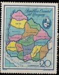 Stamps Uruguay -  mapra de urguay