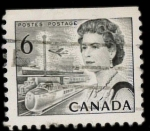 Stamps Canada -  Reina; tren y avión