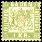 Stamps Europe - Germany -  Baden 1868 scott 26