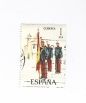 Stamps Spain -  Nº41 Abanderado infanteria regimiento del Rey 1908