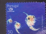 Sellos de Europa - Portugal -  Larva de Cangrejos   -Expo-98