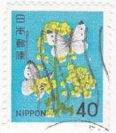 Stamps Japan -  Flores y mariposas