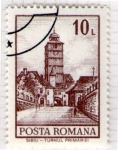 Stamps Romania -  52 Torre del consejo de Sibiu