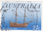 Stamps : Oceania : Australia :  Barco HM Brig Stipply