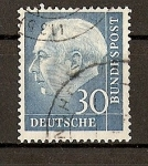 Stamps Germany -  Theodore Heuss./ Grabado / Formato 20x24.