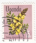 Stamps Uganda -  Cassia didymobotrya