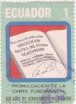 Stamps Ecuador -  Promulgación de la carta Fundamental- Un año de gobierno1967-1968