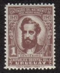 Stamps Uruguay -  100 años del Nacimiento de José Pedro Varela, Impulsor de la educación Laica, Pública y Obligatoria.