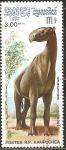 Stamps Cambodia -  ANIMALES  PREHISTÒRICOS.  INDRICOTHERIUM