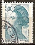 Stamps France -  Liberty (Libertad de guiar al pueblo de Delacroix).