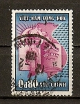 Stamps Vietnam -  Antorcha,Mapa y Constitucion.