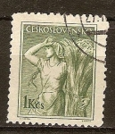 Stamps Czechoslovakia -  Mujer y Gavilla de maíz.