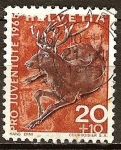 Stamps Switzerland -  Ciervo (Cervus elaphus).