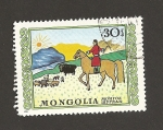 Sellos del Mundo : Asia : Mongolia : Pastoreo