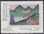 Stamps Argentina -  Navidad 1989