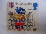 Stamps United Kingdom -  College of Arms Quincentenary