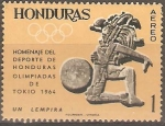 Sellos de America - Honduras -  JUEGOS  OLÌMPICOS  TOKIO.  JUEGO  DE  PELOTA  MAYA.  