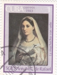 Stamps Cuba -  La muchacha con velo- 500 Aniversario nacimiento de Rafael